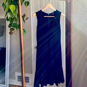 J. Crew.  Black sleeveless dress with low flair. Size 2.